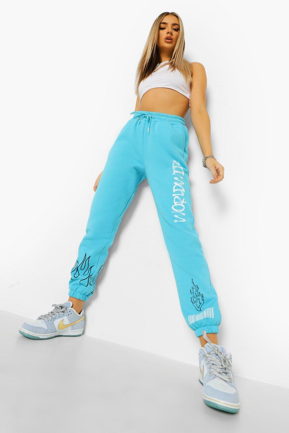 New girl order flame best sale blue & pink jogger sweatpants